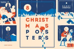 -50% 8 Christmas Posters & Cards