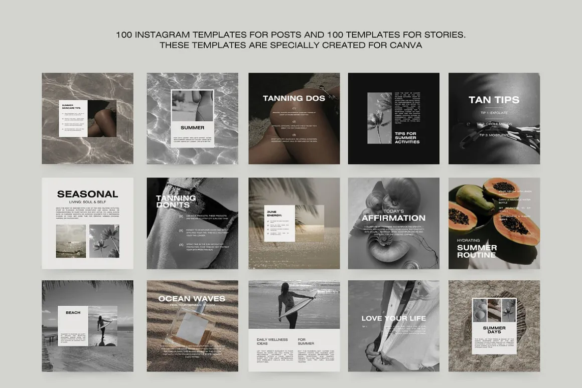 1500 Aesthetic Instagram Templates