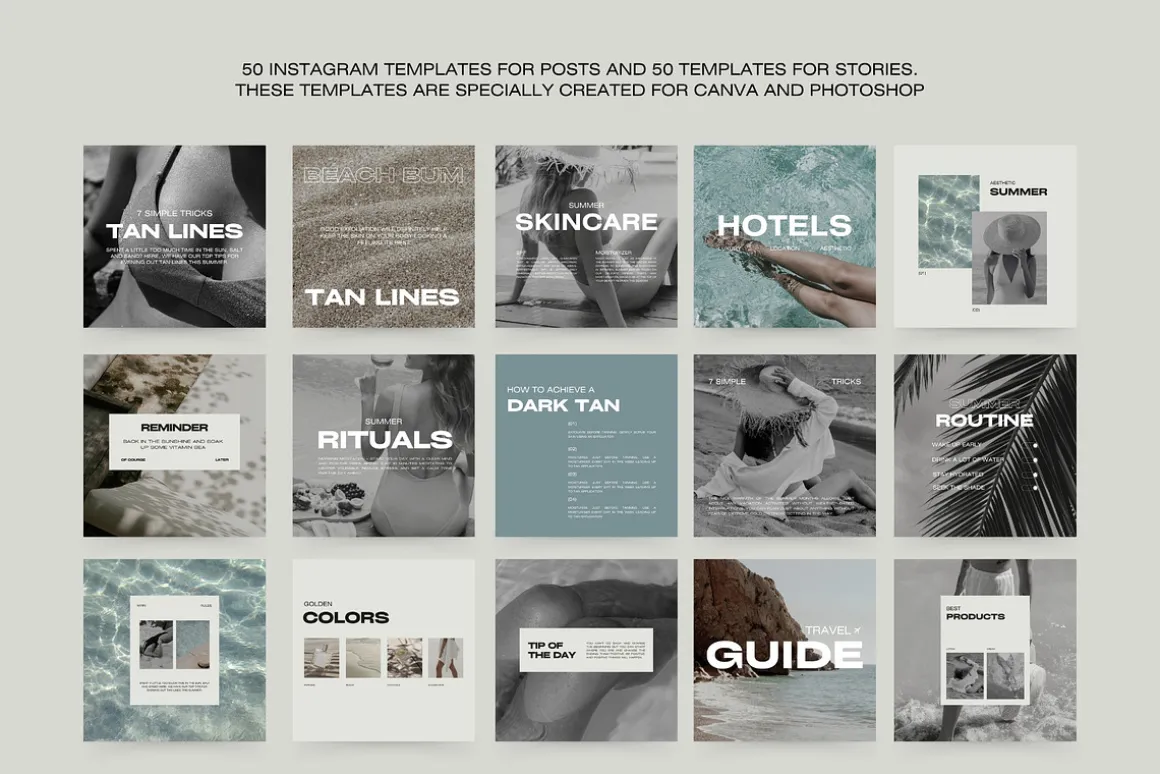 1500 Aesthetic Instagram Templates