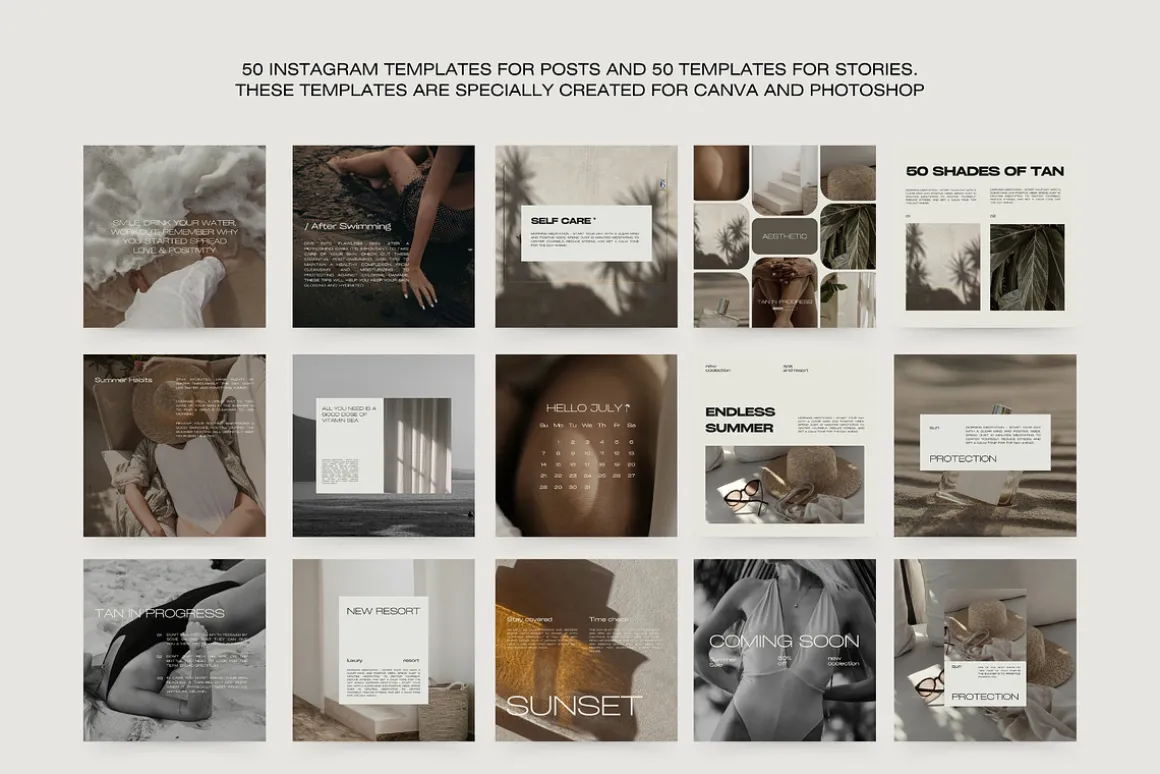 1500 Aesthetic Instagram Templates