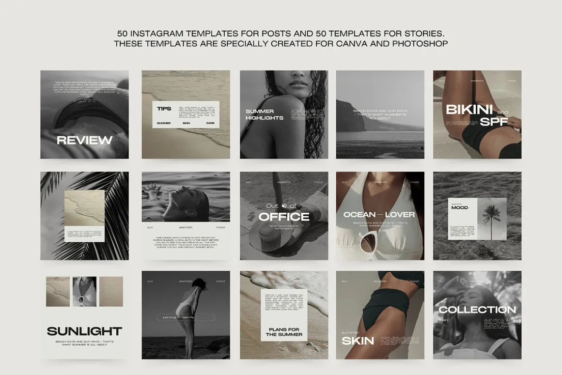 1500 Aesthetic Instagram Templates