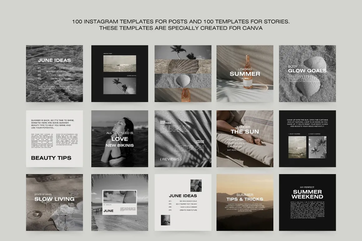 1500 Aesthetic Instagram Templates