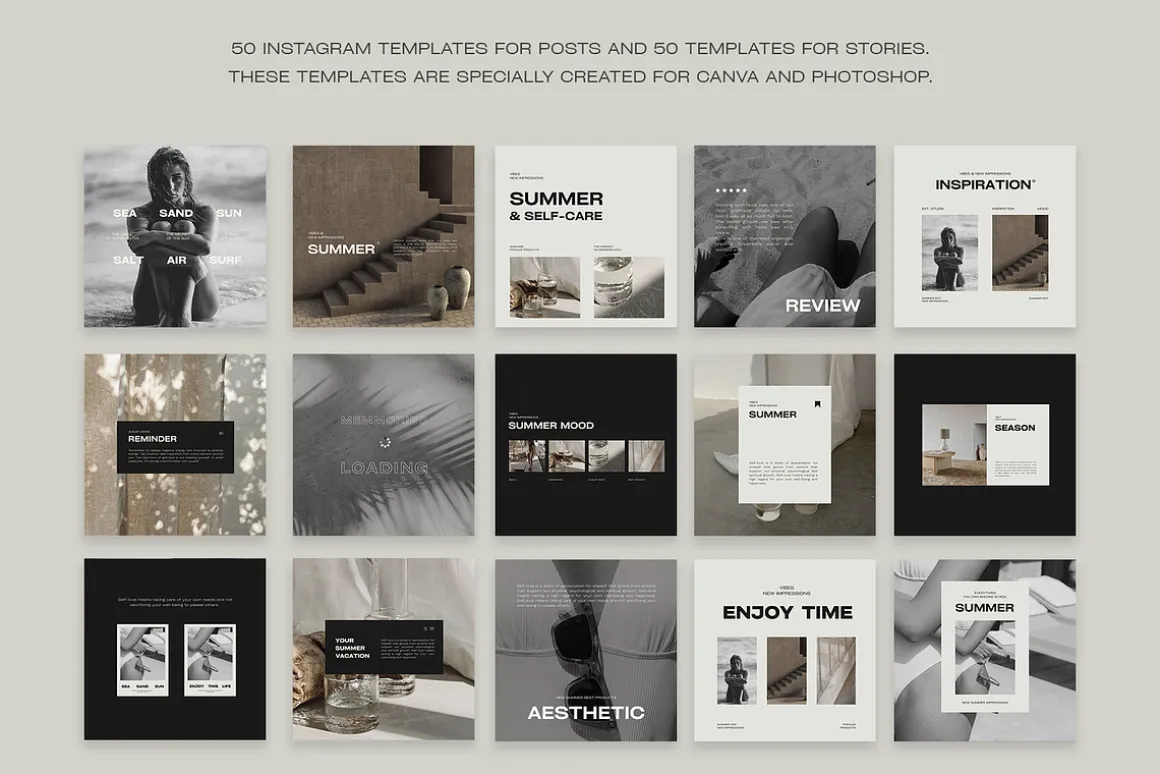 1500 Aesthetic Instagram Templates