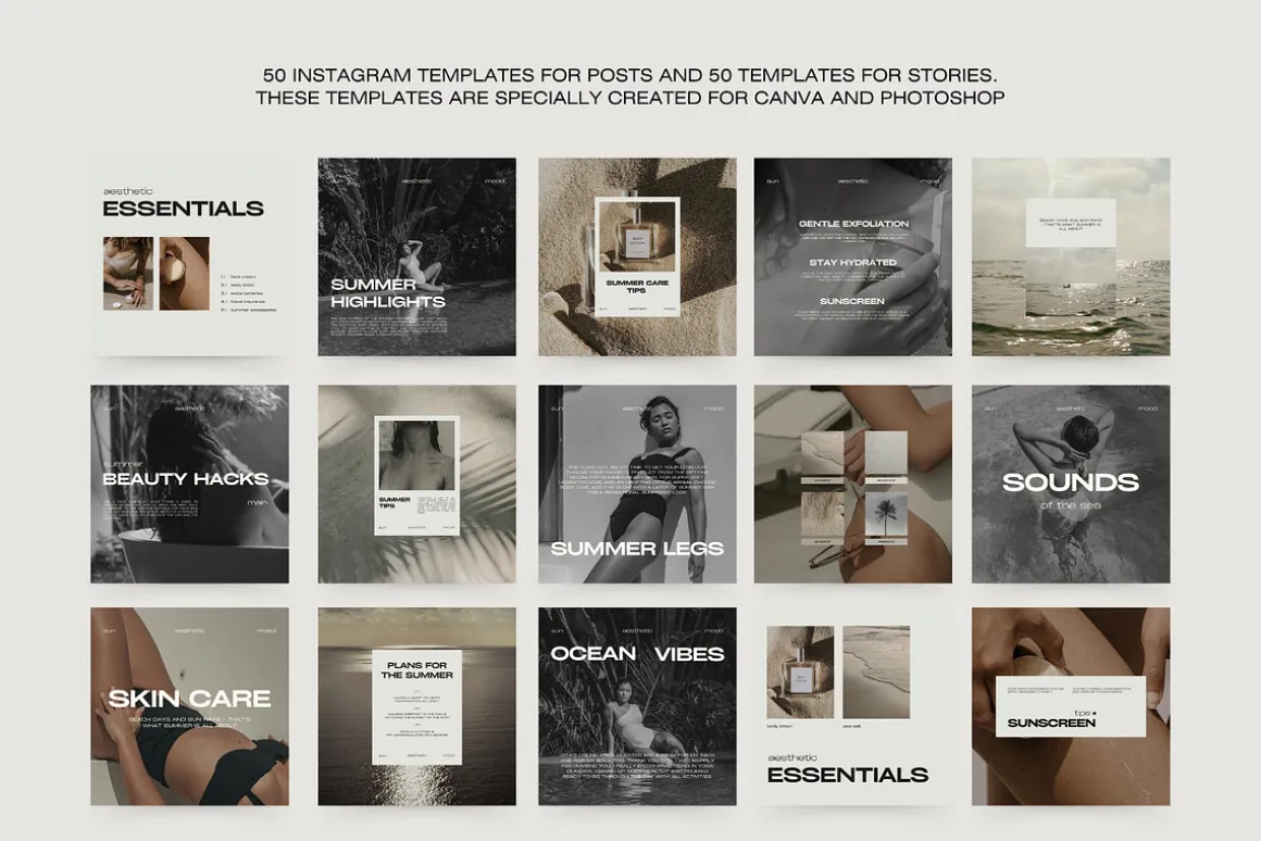 1500 Aesthetic Instagram Templates