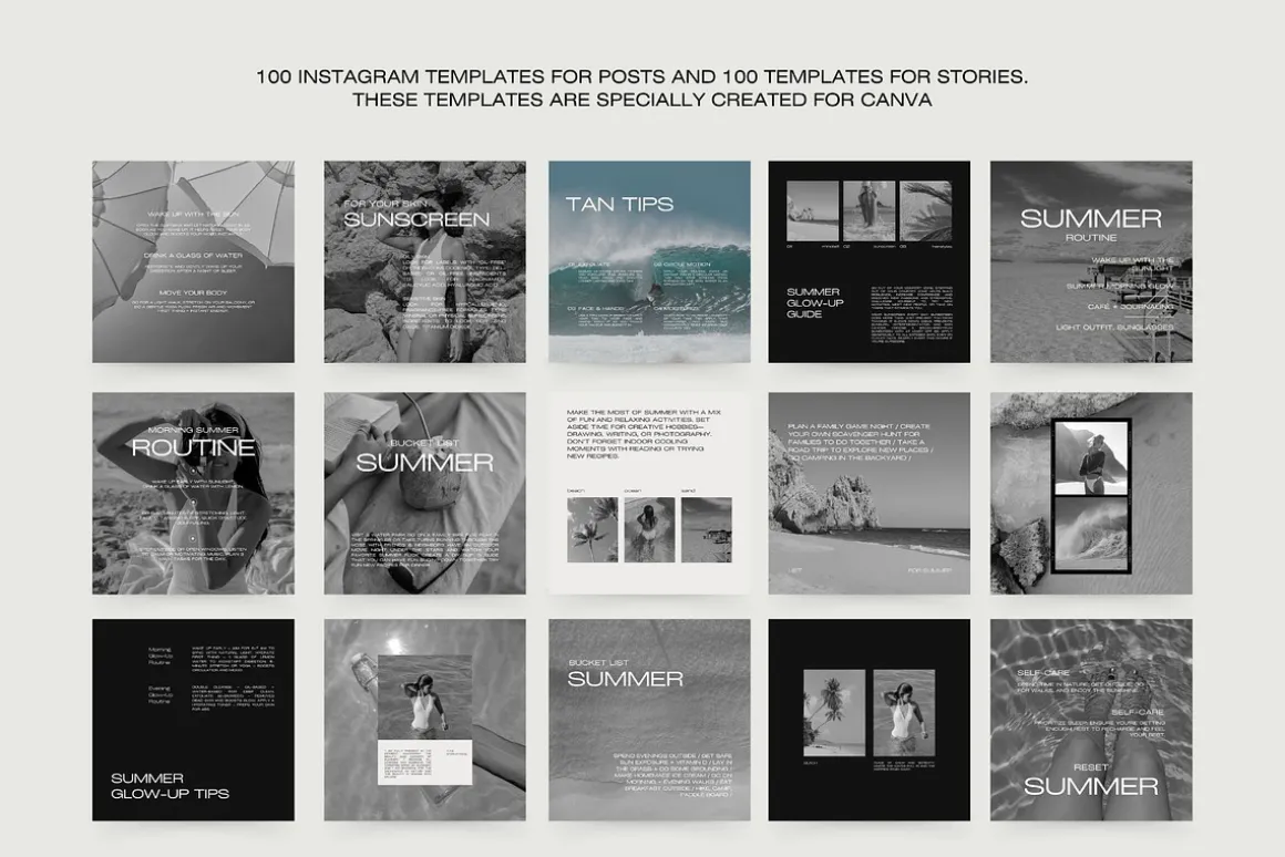 1500 Aesthetic Instagram Templates