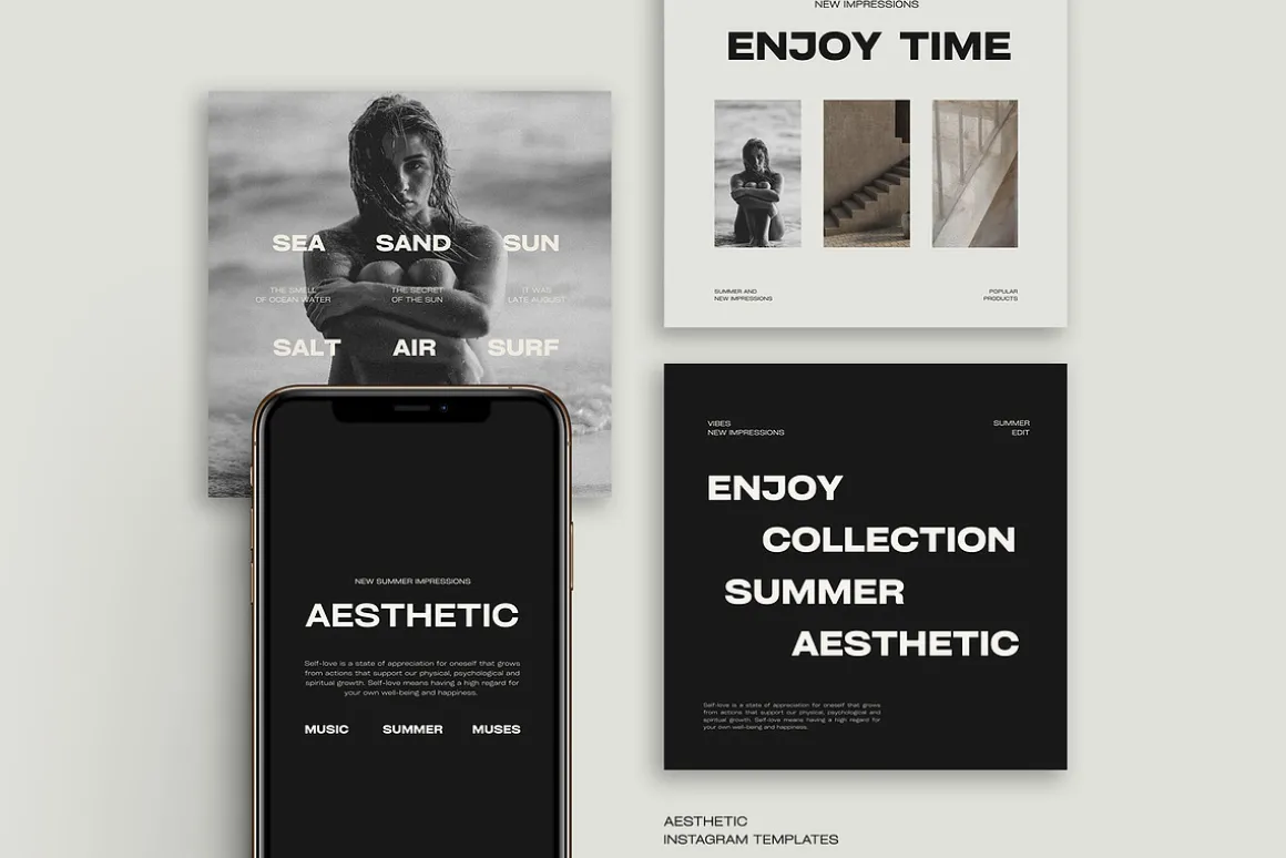 1500 Aesthetic Instagram Templates