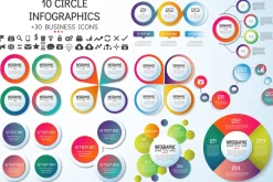 10 CIRCLE INFOGRAPHICS [AI+PSD]
