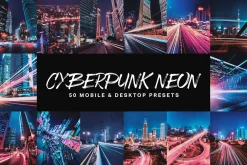 50 Cyberpunk Neon Lightroom Presets