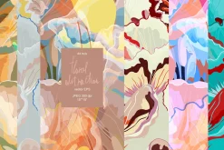 44 floral abstraction vector set