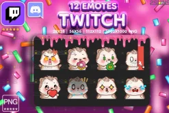 12 Hedgehog Twitch Emotes Pack
