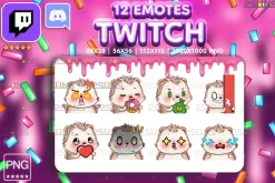 12 Hedgehog Twitch Emotes Pack
