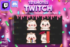 12 Hedgehog Twitch Emotes Pack