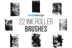 22 Ink Roller Photoshop Brushes