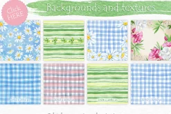 30% OFF! Watercolor Flowers and Bird