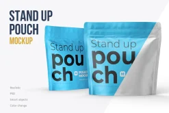 4 PSD Stand-up Pouch Mockup (square)