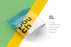 4 PSD Stand-up Pouch Mockup (square)