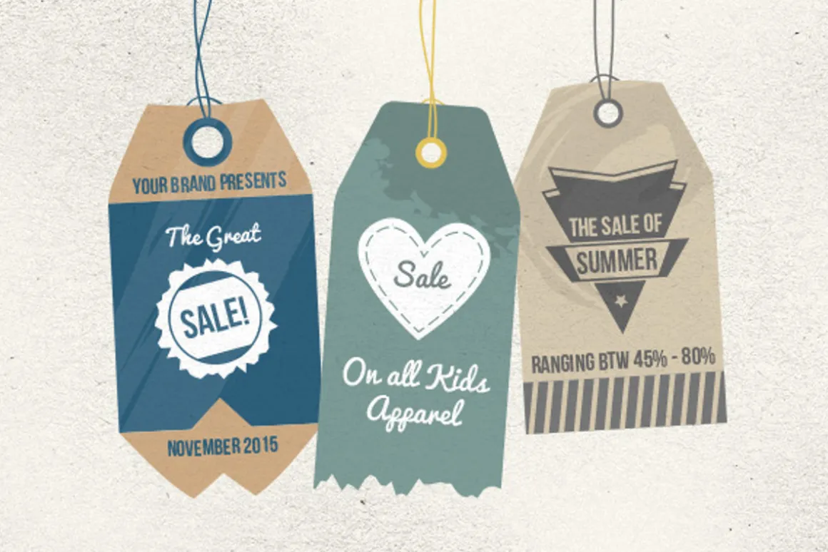 6 Retro Sale Tags