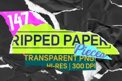 147 Ripped Paper Pieces - PNGs