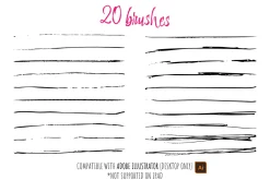 20 Scribble ink pen brushes