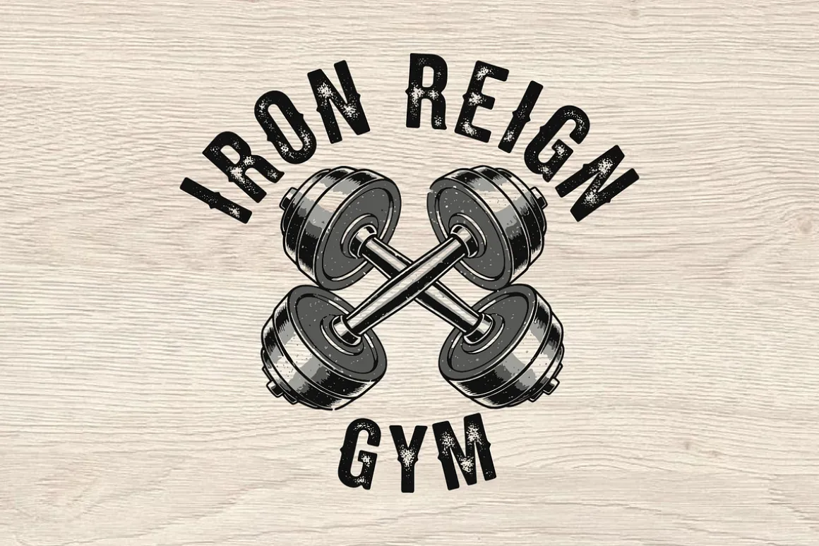 10 Vintage Gym Fitness Badge Logo