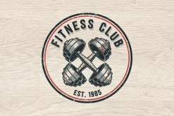 10 Vintage Gym Fitness Badge Logo