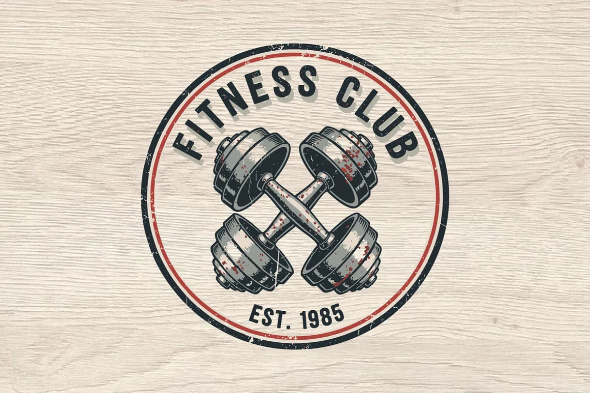 10 Vintage Gym Fitness Badge Logo