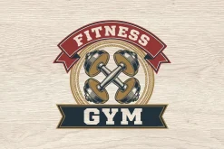 10 Vintage Gym Fitness Badge Logo