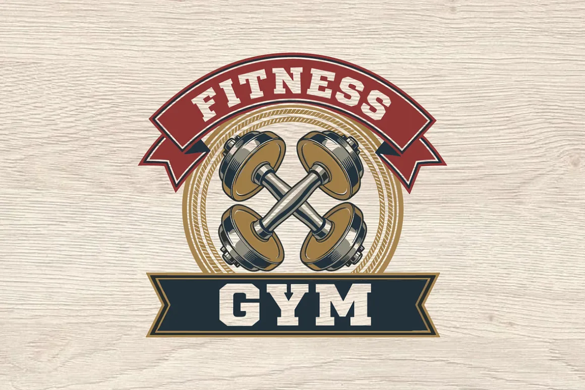 10 Vintage Gym Fitness Badge Logo