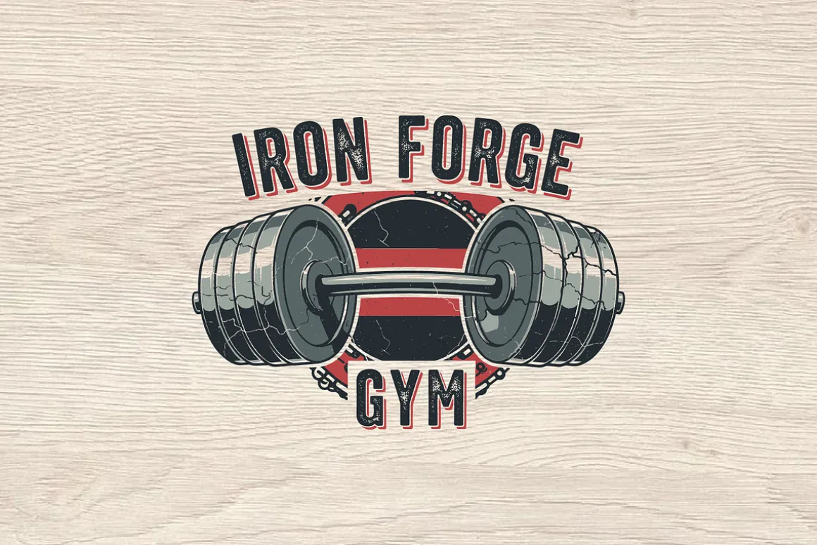 10 Vintage Gym Fitness Badge Logo