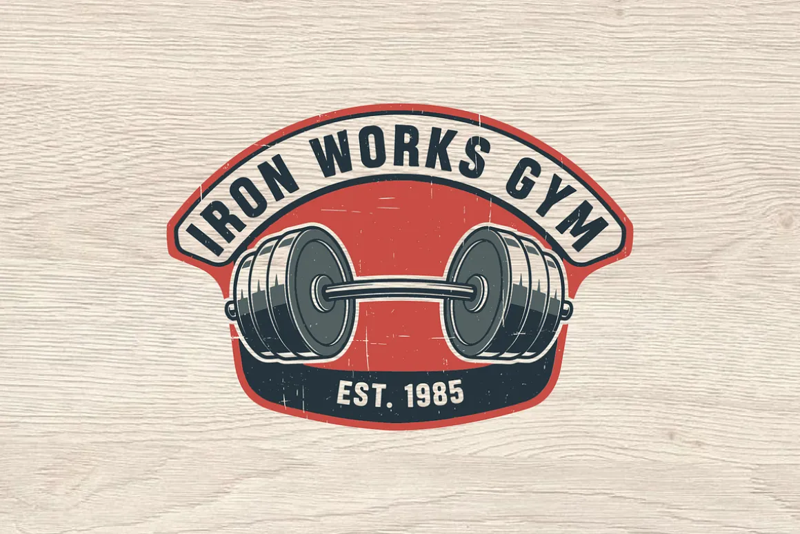 10 Vintage Gym Fitness Badge Logo