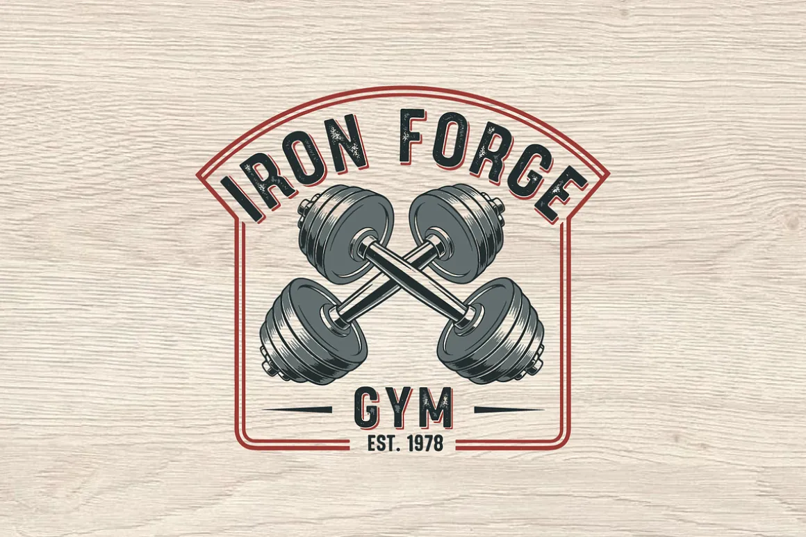 10 Vintage Gym Fitness Badge Logo