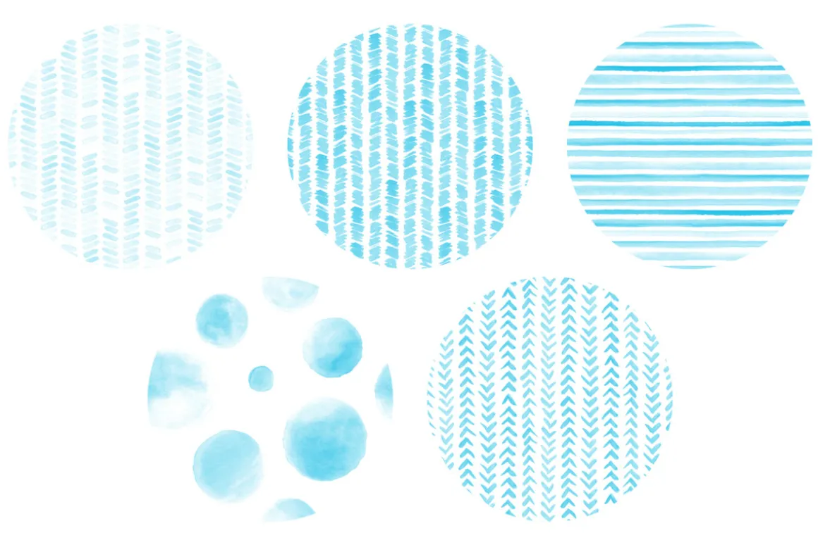 20 Watercolor Patterns Light Blue