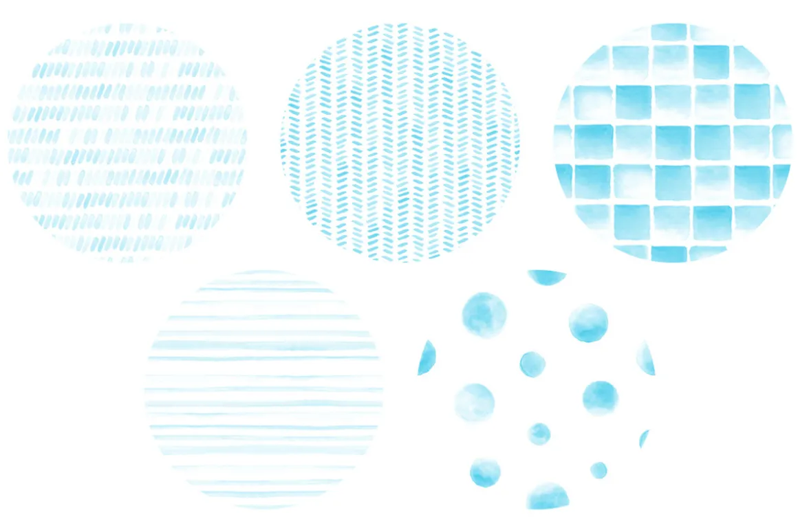 20 Watercolor Patterns Light Blue