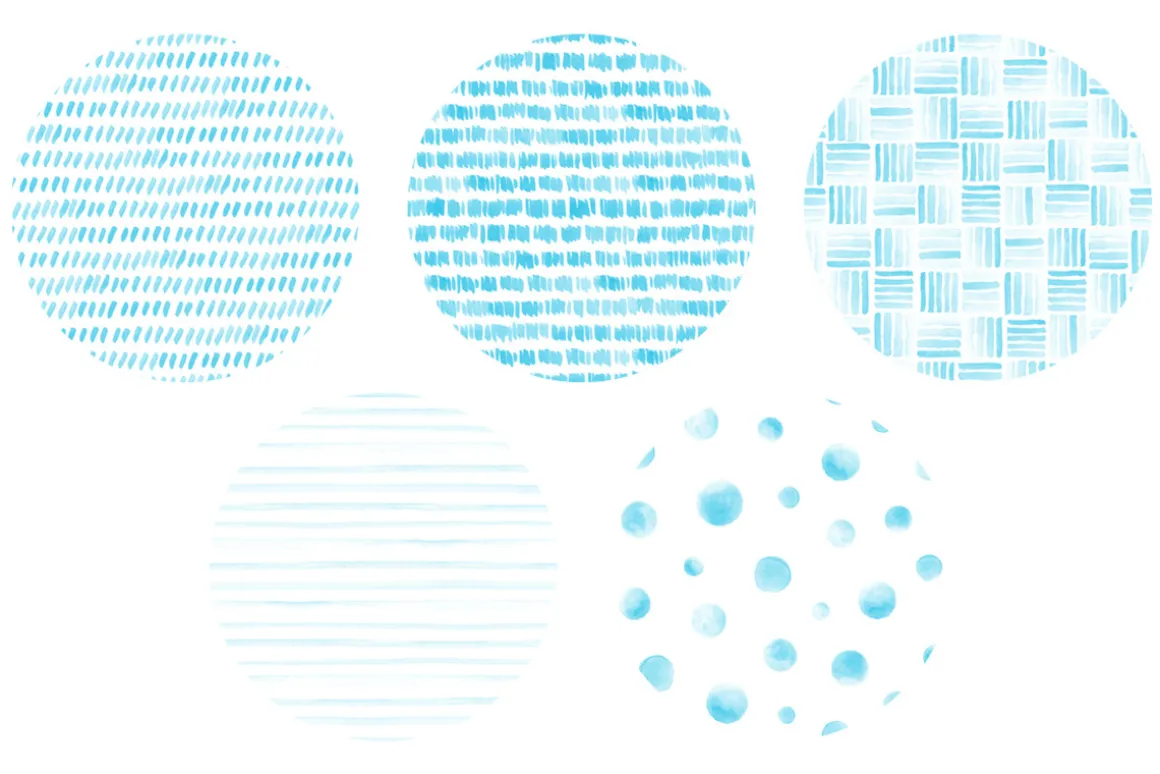 20 Watercolor Patterns Light Blue