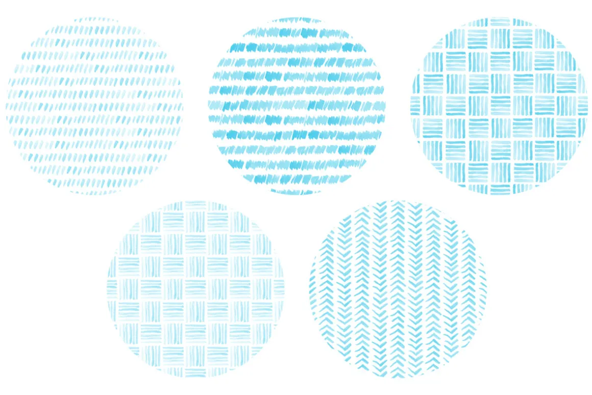 20 Watercolor Patterns Light Blue