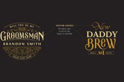 3 Wedding Gift Beer or Whiskey Logos