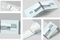 A5 Landscape Ring Bind Book Mockups