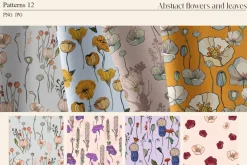 Abstract flowers and leaves
