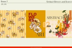 Abstract flowers and leaves