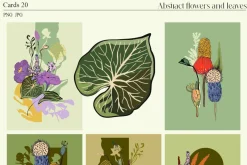 Abstract flowers and leaves