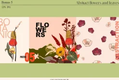 Abstract flowers and leaves