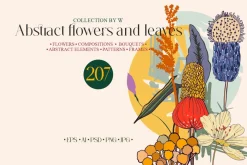 Abstract flowers and leaves