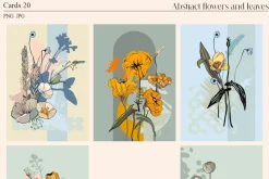 Abstract flowers and leaves