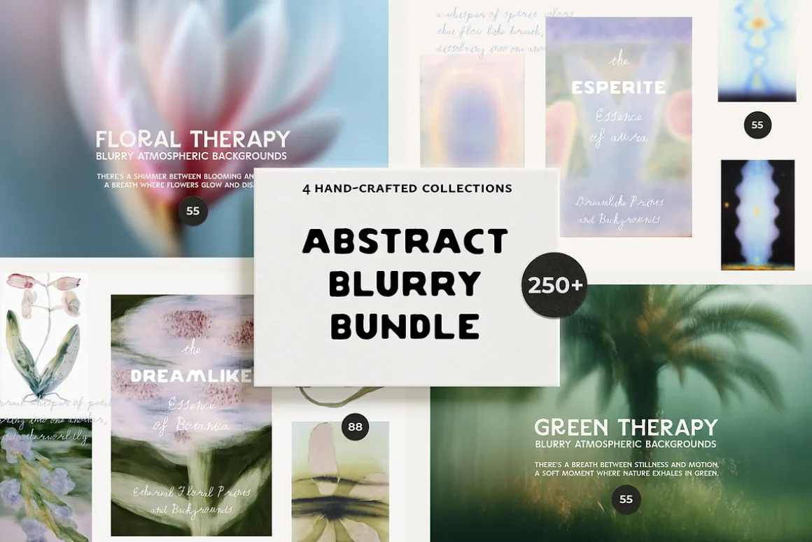 Abstract Blurry Botanical Bundle