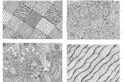 Abstract Doodles - 8 coloring pages