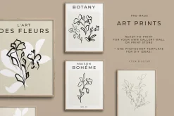 Abstract Floral Line Art & Poster