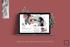 Abstract floral. Modern collage set.