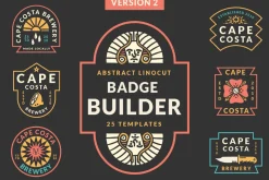 Abstract Linocut Badge Builder V2