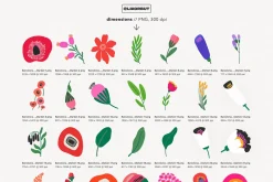 Abstract Modern Floral Graphics
