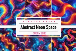 Abstract Neon Space Pattern